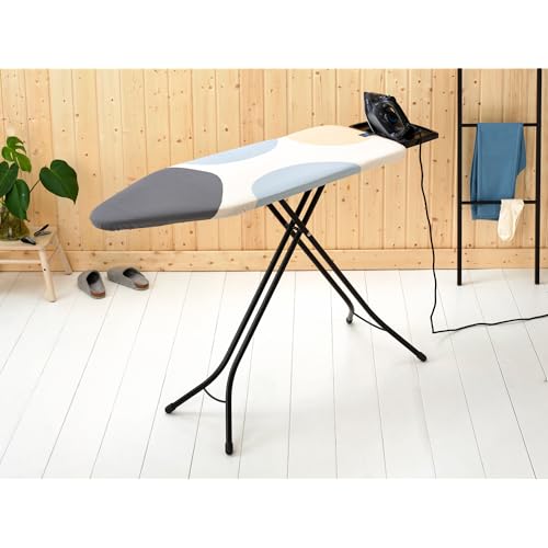 Image of Brabantia XL Comfort Ironing Board with Solid Steam Iron Rest | Large (Size C) | Fairtrade Bubbles Cover | Adjustable Height (27-38 inch), Easy Fold, Anti-Collapse Lock, Non-Slip Feet