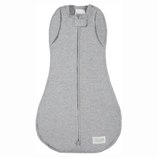 Woombie Convertible Baby Swaddling Blanket I Swaddle Converts to Arms-Free Wearable Blanket for Babies Up to 6 Months, Grey, 14-19 lbs