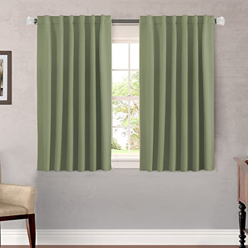 Image of H.VERSAILTEX Blackout Curtains for Living Room Thermal Insulated Window Treatment Panels Room Darkening Blackout Drapes Back Tab /Rod Pocket Bedroom Draperies, 52 x 45 Inch, Sage, 2 Panels