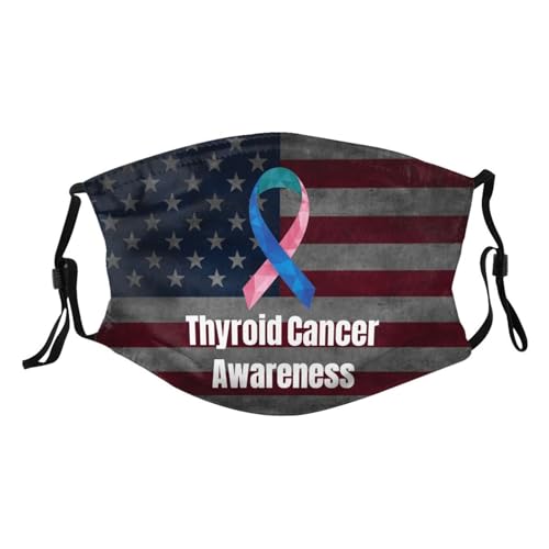 Thyroid Cancer Awareness Ribbon Adult Dust Mask Adjustable Dust Face with 2 Filter4869