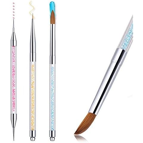 Acrylic Nail Brush for Acrylic Powder - iBealous Nail Brush for Acrylic Application Kolinsky Sable Nail Art Drawing Application With Liquid Glitter Handle 1 Pcs (Size 8) Cover