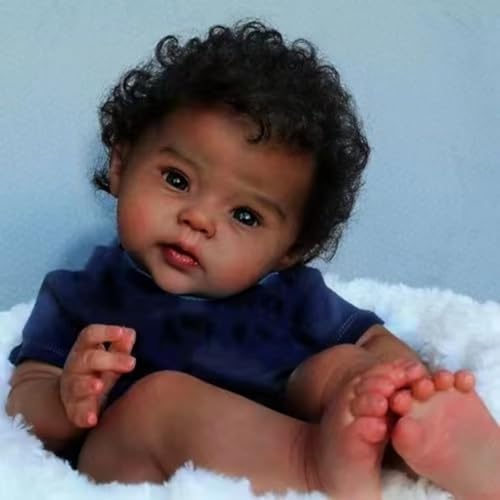 Muñeco Bebé Reborn Negro Realista 20 Pulgadas miniatura 1