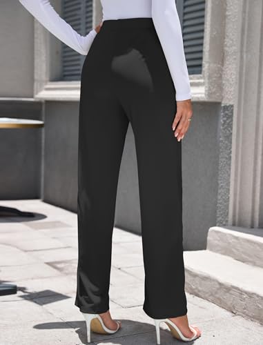 ZAFUL Womens Wide Leg Pants High Waisted Casual Pants for Women Stretchy Business Dress Work Pocket Trousers Pant