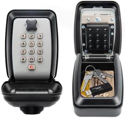 Cassaforte Per Chiavi Da Esterno Con Codice A 12 Cifre - Montaggio A Parete Per Casa, Garage, Ufficio