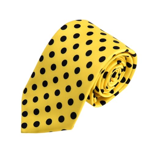 Yellow Polka Dot Tie Necktie for Men Yellow And Black Neck Tie Wedding Party Neckties for Men Business Graduation Necktie Cosplay Halloween Ties for Boys Polka Dot Costume Accessories for Man Women