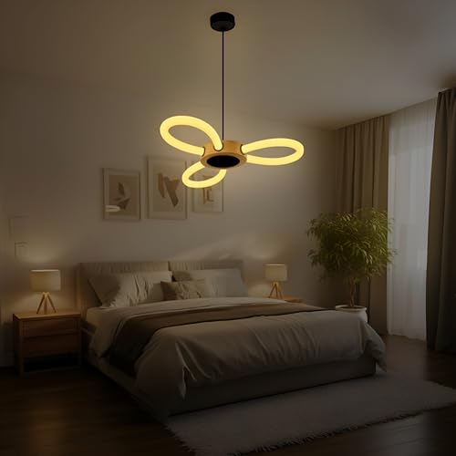 Image of Lampmaster Infinity Pendant Light | Modern Decorative Chandelier & Hanging Ceiling Lamp with Wooden Finish | Soft Warm LED Glow | Energy-Efficient Light for Living Room, Bedroom, Dining Area & Hall
