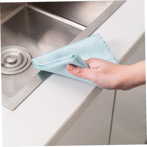 EXAOMBLE 20個 マイクロファイバー吸水タオル 耐久性キッチンふきん 多用途食器拭き 洗濯簡単 台所 浴室用清掃クロス