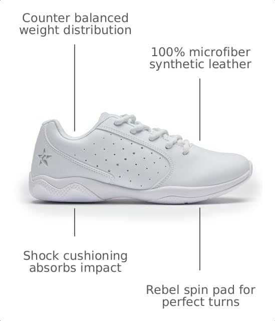 Image of Rebel Athletic Rise White Cheer Shoes