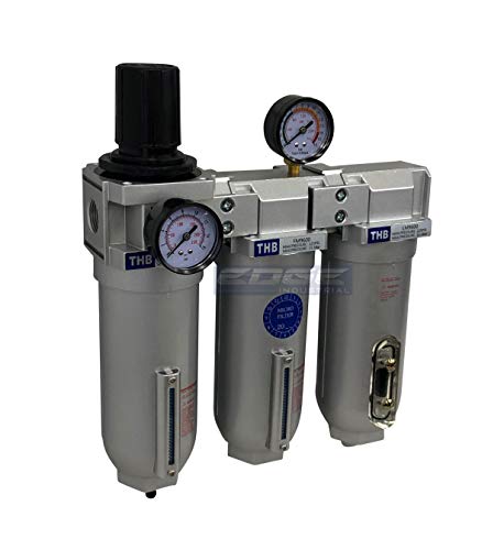 SUPER HEAVY DUTY HIGH FLOW AIR FILTRATION SYSTEM, 2 STAGE PARTICULATE FILTER PLUS OIL REMOVING COALESCING FILTER COMBINATION (1/2" NPT, AUTO DRAIN)