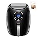 Produktbild OMORC Heißluftfritteuse Airfryer 3,5L Airfryer,1400W Digitales Display ohne Öl Fritteuse 7-in-1 heissluftfritteuse, Gesund Gratie Rezeptbuch in Deutscher, Schwarz