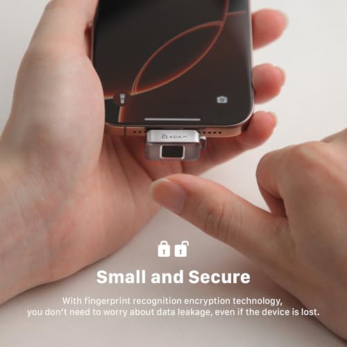 Image of ADAM elements SSD Flash Drive-iKlips S USB-C Nano Touch Fingerprint SSD 256GB for iPhone 15 /16 /17 Series