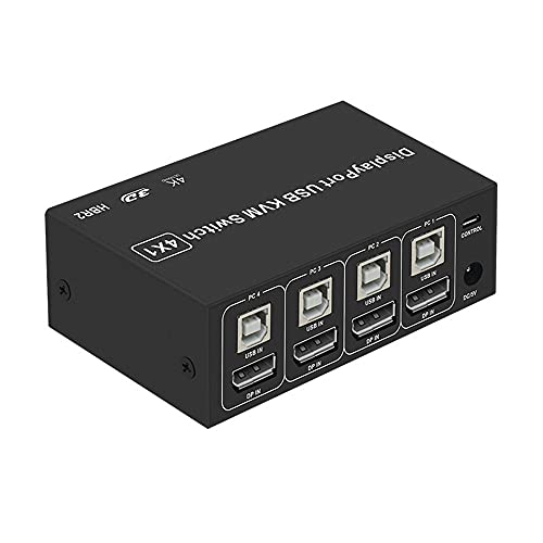 4 Poorten DP KVM Switch 4K 60Hz 4 In 1 Out USB Displayport Switch Box PC Share Monitor Muis Toetsenbord Printer Switcher - Image 5