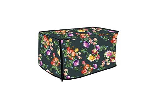 Image of Printer Cover for HP Laserjet M1020 Plus Printer with Zipper for Dust Protection (Dark Green Flower)-Size (15x8.5x9.5Cm)