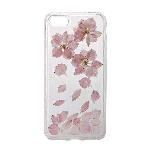 For iPhone 7 Plus Floral Case,HP95(TM) Dried Flowers Printed Fashion Clear Design Transparent Soft with TPU Protective Back Case Cover for iPhone7 Plus 5.5Inch