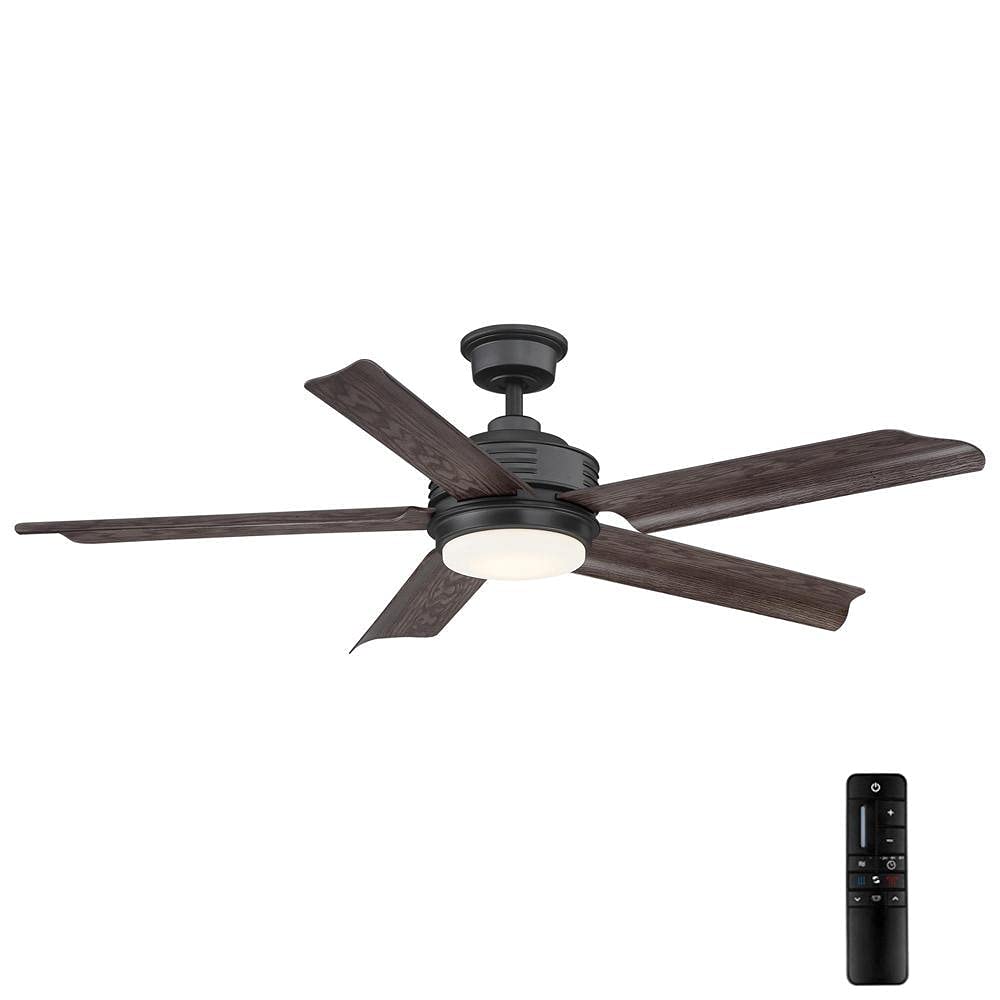 Photo 1 of *MISSING PARTS* Home Decorators Collection Hansfield 56 in. LED Outdoor Natural Iron Ceiling Fan with Remote Control