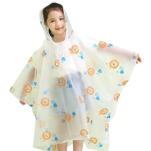 Chubasquero para niñas, estilo rompevientos de, poncho estampado de EVA, ropa de abrigo para actividades diarias al libre, de 5 a años.#A
