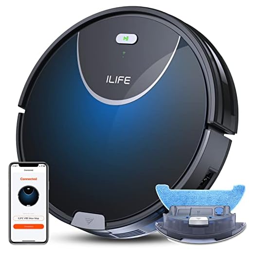 ILIFE V80 Max Mopping Robot Vacuum, 2-in-1 Robot Vacuum and Mop, Wi-Fi Connected, 2000Pa Max Suction,Big 750ml Dustbin, Enhanced Suction Inlet,Zigzag Cleaning Path,Self-Charging,Ideal for Hard Floor