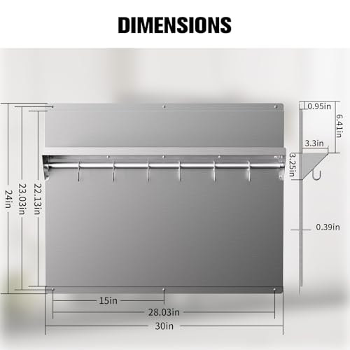 IKTCH Wall Mounted Range Hood 30 inch & Stainless Steel Backsplash, 900