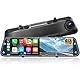Alpinetech 12 Zoll 4K Rückfahrkamera Spiegel mit Wireless CarPlay Android Auto, Dashcam Auto Spiegel mit Einparkhilfe G-Sensor Loop-Aufnahme Bluetooth Mirror Link WDR AUX 64G SD-Karte HD Touchscreen