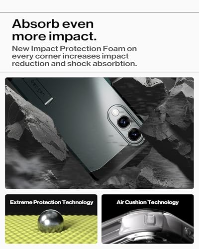 Image of Spigen for Galaxy S25 Edge Case, Tough Armor MagFit [Kickstand] [Compatible with MagSafe] [Military-Grade Protection] - Abyss Green