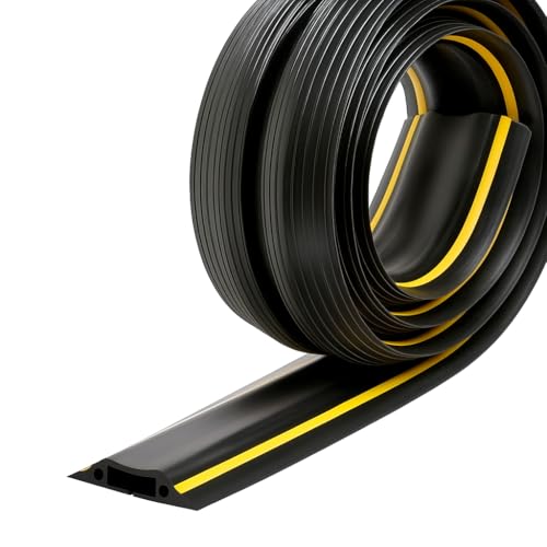 EV Charging Cable Protector Ramp 1 m x 83 mm Heavy Duty Rubber Floor Cover – Yellow/Black