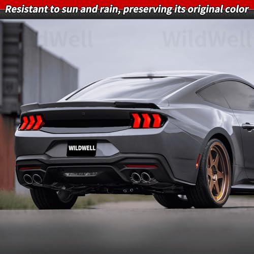 Image of WildWell Trunk Decklid Panel Trim for 2024 2025 Ford Mustang Rear Decklid, Trunk Center Decorating Panel Mustang Accessories Glossy Black