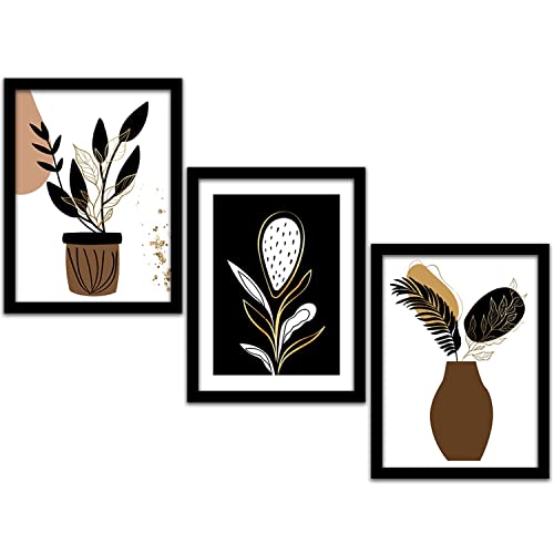 Image of kotart - Modern Art Framed Wall Posters /Paintings for Living room Bedroom Office - Wall Paintings /Hangings - Framed Wall Art Frames - Paintings for Home Decor Set of 3 (Art 6, 13x17 inch)