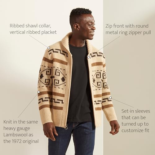 Pendleton The Original Westerley, Cardigan Sweater with Zipper and Metal Ring Loop, 100% Virgin Wool, Sweaters for Men3