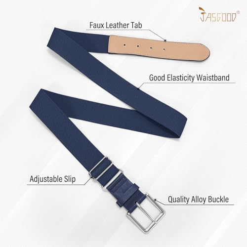 Image of JASGOOD 2 Pack Baseball Socks and Belt Combo Set Softball Socks and Belts Elastic Waist Belt for Youth and Adult Boys
