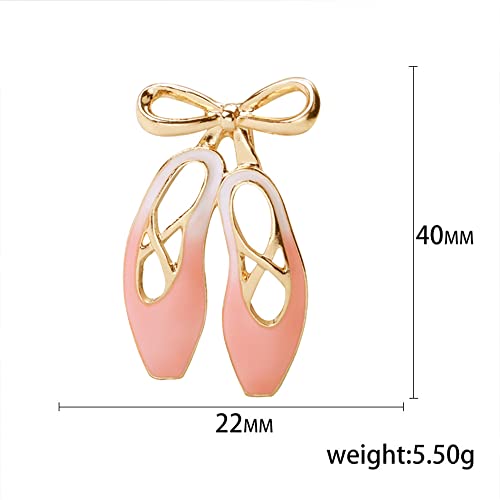 Image of Ballet Shoes Brooches Pins Delicate Brooch Classic for Party Dance Performance Banquet for Women Ladies Teen Girls Dainty Elegant Lapel Pins Dress Suit Shirt Ceremony Clothes Accessories Jewelry Valentine's Day Decor Christmas Birthday Daughter Gifts