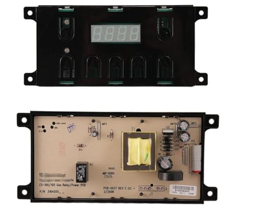 316455520 Replacement control board compatible for Frigidaire 5304518661 316455570 replacement for Electrolux Kenmore Gas Range 7 Button Control Board Clock white overlay and balck overlay included