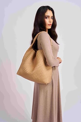 Image of MELOLILA Large Woven Tote Bag for Women Weave Purse Woven Leather Handbag