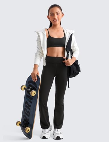 CRZ YOGA Girls Butterluxe Sports Bras - Adjustable Spaghetti Strap Scoop Neck for Teens Kids Yoga Workout Dance3