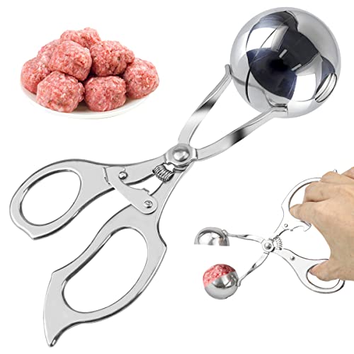 DOERDO Meat Ballers Non Stick Stainless Steel Ice Cream Scoop Rice Ball Meatball Maker Kitchen Tools, 3.5CM
