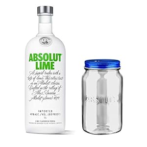 Absolut Vodka Lime Set Jar Wodka avec Vernis, Liqueur Liquide, Liquide, spirituose, Alcool, Bouteille, 40% 1 l