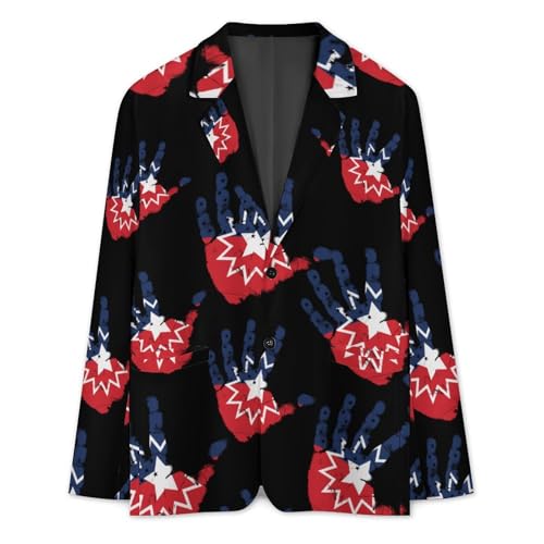 Juneteenth Flag Palm Print Funny Suits Blazer for Men Business Jacket 2 Button Sport Coat Wedding Office2