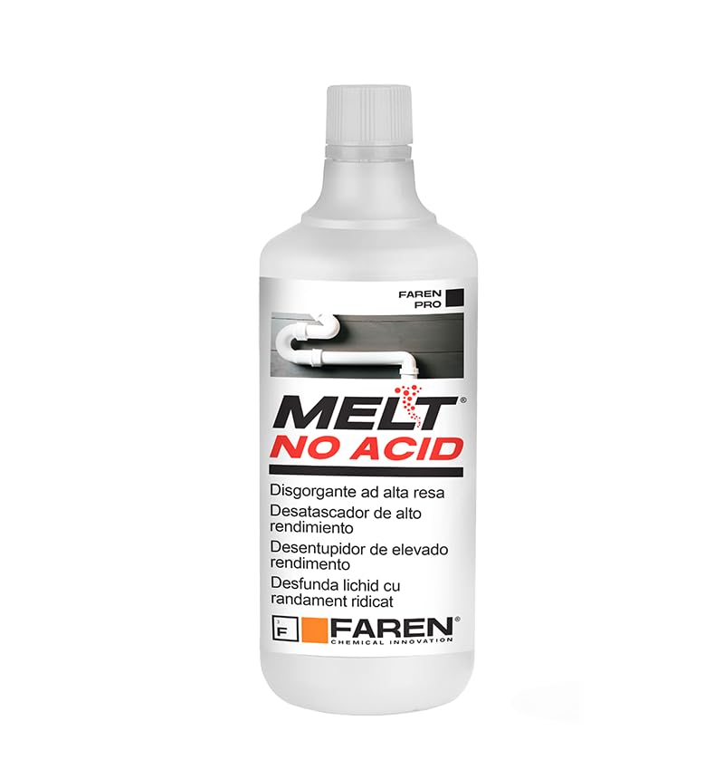 Faren Melt   Desatascador líquido concentrado, fórmula eficaz, no a base de ácido, rápido y seguro, 1 litro (1 unidad)