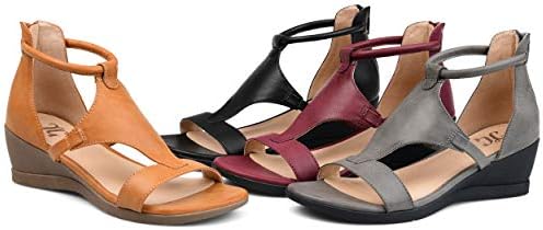 Brinley Co. Womens Caged Sandal Wedge Tan, 9 Regular US | Image 4
