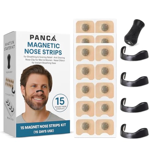 Image of PANCA Magnetic Nose Strips Anti Snoring Kit | Snoring Stopper For Men Women for Sleep | Nasal Strips | Nasal Dilators For Breathing | Instant Relief From Snoring | Anti Snoring Nose Clip For Men
