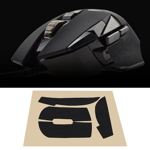 SING F LTD Conjunto de 2 adesivos pretos para mouse para jogos preto com fita antiderrapante e almof