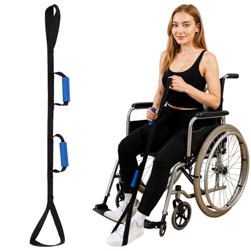 Leg Lifter Strap,Adjustable Leg Lifter After Hip Replacement,Hip Kit with Multi Loops,Legs Lifters Getting Legs in and Out of Bed, Car, Couch, Wheelchair