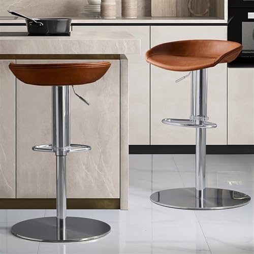 Tabouret de bar pivotant moderne avec hauteur d'assise réglable en fer - 3