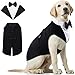 Dog Tuxedo and Bandana Set, 2 Pack Pet Costume Puppy Formal Party Suit, Dog Clothes for Small Medium Large Dogs, Dog Prince Bow Tie Shirt Dog Wedding Attire for Golden Retriever Samo Bulldogs (XL)