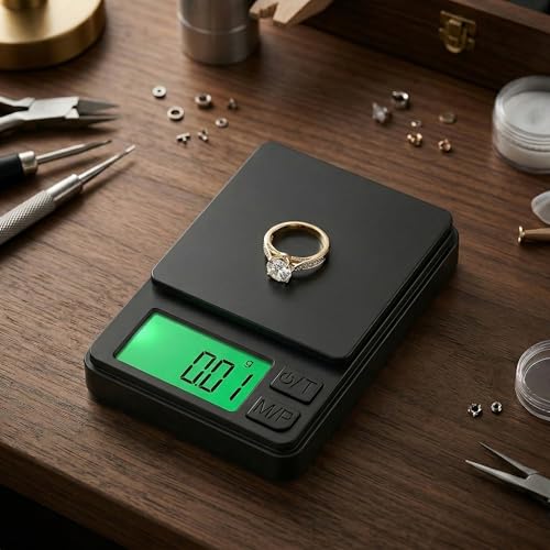 Báscula digital portátil precisión 1000g x 0.01g miniatura 2