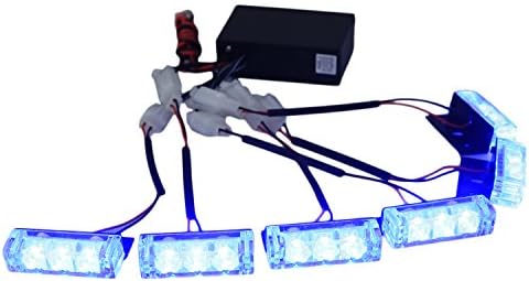 XKTTSUEERCRR 18LED 3 Flashing Modes Vehicle Windshield Dash Deck Grille Strobe Flash Emergency Warning Strobe Light Bar For Truck, Law Enforcement, Police, Firefighter, EMS, Ambulance (Blue)