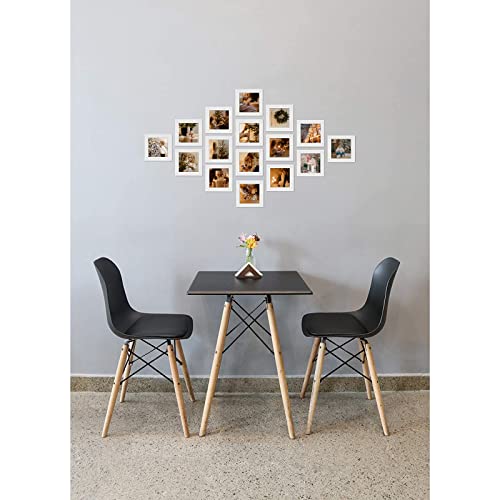 Golden State Art, Set Of 16, 4X4 Picture Frames, Smartphone Instagram Frame Collection, Square Wood Frames With Tempered Glass, White #TOP5