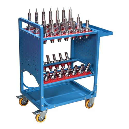 LYREIGN BT40 CNC Tool Holder Transfer Cart, CAT40 Mobile CNC Tool Storage Car with Wheels, CNC Tool Holder Keeper Suitable for Warehouses Machining Centers