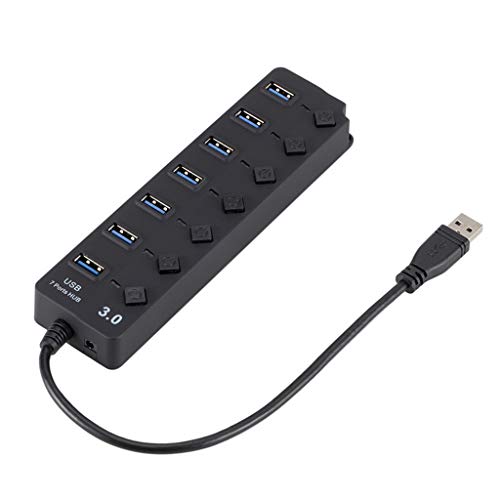 Colorful 7-Port USB 3.0 Hub Datenhub mit einzelnen Power Schalter und LED für MacBook/Laptop/Ultrabook/Tablet Pc and Pc