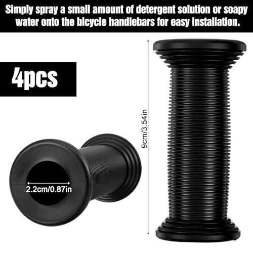 4pcs Bicycle Handlebar Grips Non-Slip Soft Rubber Handlebar Grips for Universal Bikes, Mountain, Folding, Balance and Scooters Bicycle Grip for Handlebars