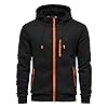 CTU Mens Hoodies Zip Up Long Sleeve Fleece Jacket Hooded Sweatshirt for Men Black 3XL #3